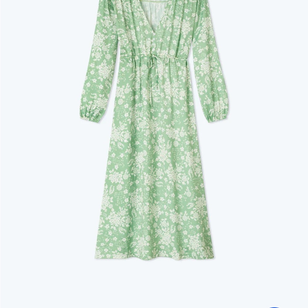 SummerSalt Floral Caftan Green Dress NWT